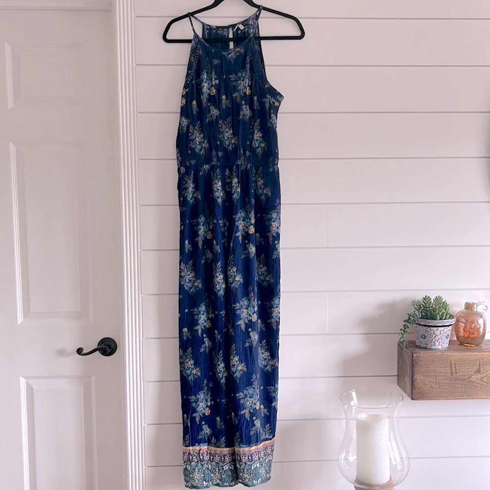 Mudd Blue Floral Jumpsuit